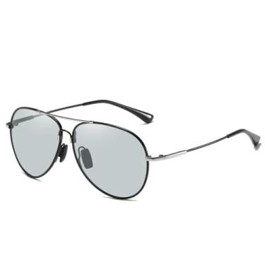 Imagem de JRLLFD Óculos de sol de metal com memória de nitinol inquebrável para homens polarizados para dirigir ultrafinos (tamanho único/5)