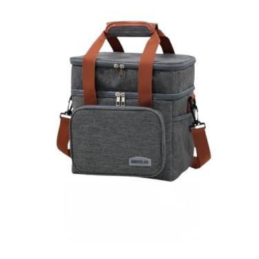 Imagem de Bolsa Térmica De Duas Camadas De Grande Capacidade Adequada Para Piquenique Na Praia(Cinza)