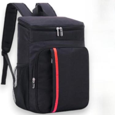 Imagem de Mochila Térmica Impermeável Grande Capacidade Cooler Portátil Piquenique Quente Frio 23L(Preto)