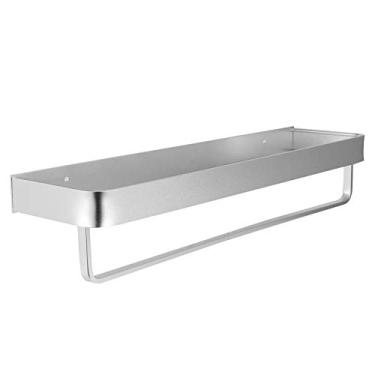 Imagem de Prateleira de Banheiro w Montagem No Espaço de Alumínio Alumínio Camada única Shampoo Shampoo Storage Rack50cm Prateleira Commodity Com Haste Suspensa e Ganchos Cozinha Banheiro (50cm com haste)