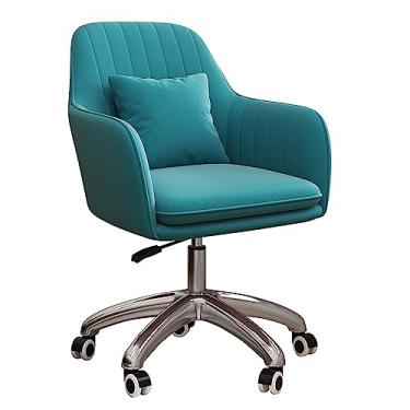 Imagem de QYZUJIKL Cadeira de escritório de veludo de 150 kg, ergonômica, cadeira de escritório média, para meninas, mulheres, escritório, sala de estar, cadeira de trabalho giratória para casa, escritório