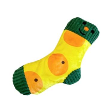 Imagem de Generic Brinquedo de pelúcia para cachorro filhote, meias de pelúcia para cães pequenos, médios e grandes, mordedor de desenho animado, brinquedo de engraçado, Laranja