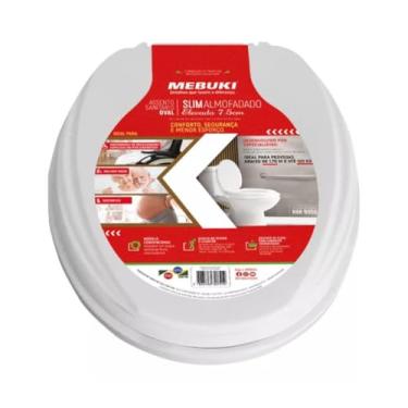 Imagem de Assento Sanitário Elevado 7,5cm Oval Almofadado Idosos Banheiros Acessível Vaso