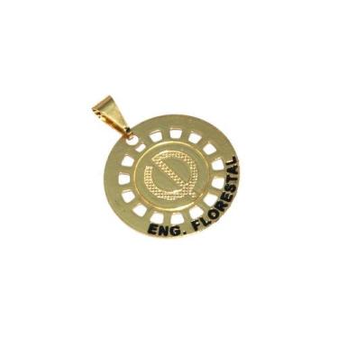 Imagem de Pingente Minha Profissão Engenharia Florestal Folheado 18k - Milena Fo