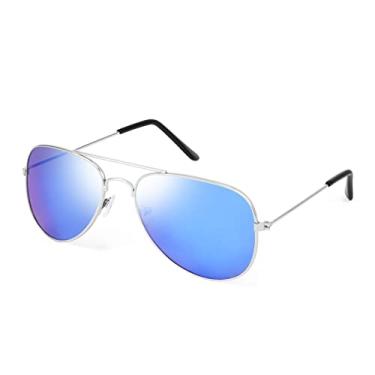Imagem de FEISEDY Óculos de sol infantis clássicos para meninos e meninas, óculos de sol piloto, armação de metal refletivo, para bebês de 3 a 16 anos B2786