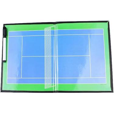 Imagem de Prancheta De Estratégia De Treinadores Dobráveis Dobráveis De Tênis, Placa De Treinamento Magnética De Tênis Com Caneta Marcadora De Apagamento A Seco 2 Em 1