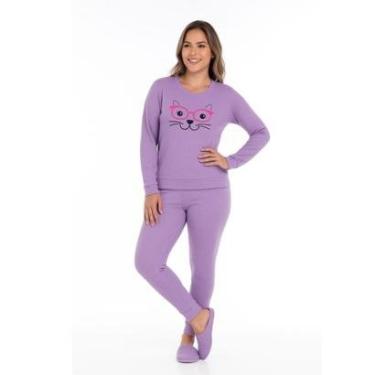 Imagem de Pijama Plush Feminino de Inverno Bordado Texturizado Victory-Feminino