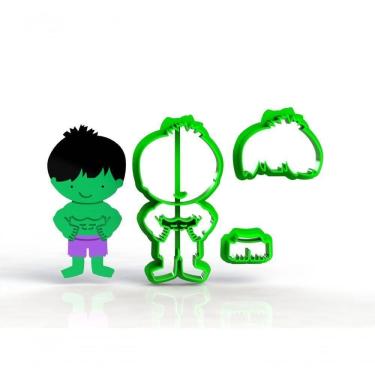 Imagem de Cortador Heróis - Hulk Cute Modular Tamanho 8 Cm