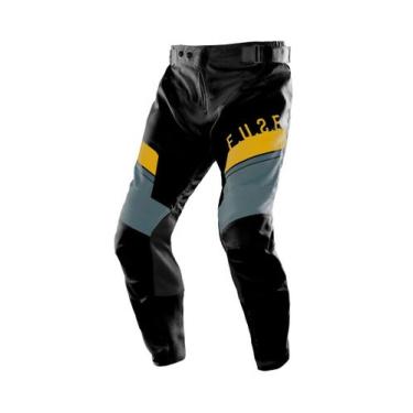 Imagem de CalÇA Motocross Infantil Etceter Fuse, Preto, Amarelo, 12