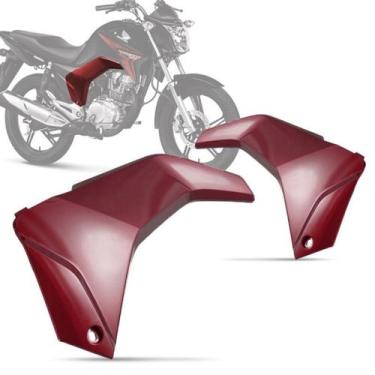 Imagem de Tampa Lateral Cromo Forte Moto Titan 150 2014, VERMELHO CARDEAL 2014, 