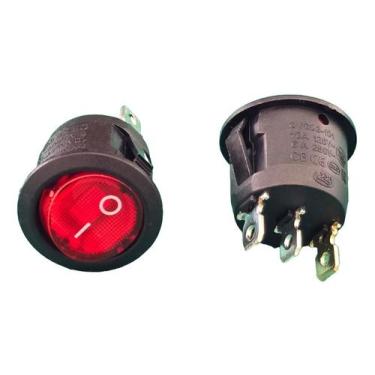 Imagem de 2x Chave Gangorra Kcd1-106 Vermelho C/Neon 3t 6/10amp