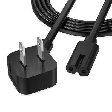 Imagem de AGVEE Cabo De Alimentação Tv Não Polarizado 3 Metros E 2 Pinos, Ca 18Awg Iec C7 Substituição Para Samsung, Lg, Sony Insignia, Lcd Led Da Apple, Roku, Jbl Partybox, Preto