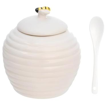 Imagem de Açucareiro em Porcelana Branco, Design Abelha, 300ml, Redondo