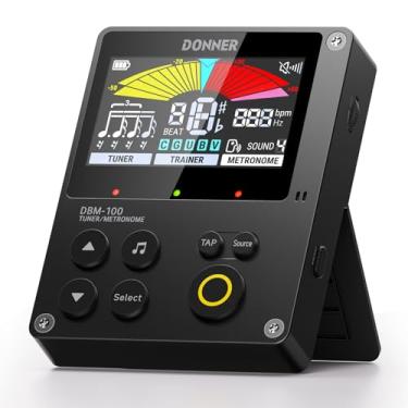Imagem de Donner Metrónomo Afinador recarregável, metrónomo sintonizador digital gerador de tom 3 em 1 para guitarra baixo Ukelele, violino saxofone trompete fllauta, finador cromado para todos os instrumentos