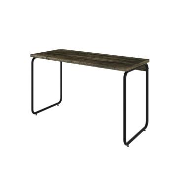 Imagem de Mesa Office 120x60x75cm Round Carvalho Dark - Est.preta Carvalho Dark - Est.preta