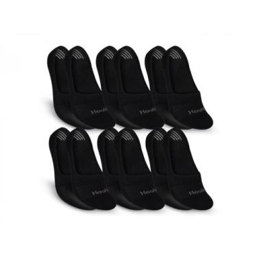 Imagem de Kit 6 Pares Meia Sapatilha Adulto Tam. 33-38 - Hoahi, Preto, 33/38