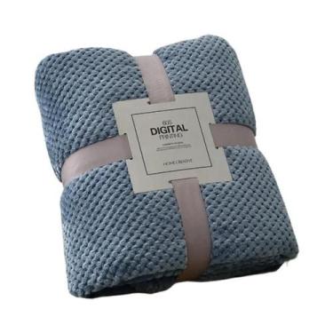 Imagem de Cobertor De Microfibra Coral Felpudo Tamanho King, Grosso, Xadrez Sóli