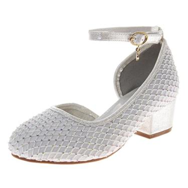 Imagem de Josmo Sandálias femininas de salto baixo com tiras formais brilhantes, Branca de Neve, 15