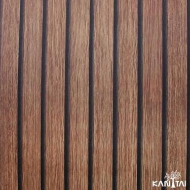 Imagem de Papel de parede vinilico importado estilo ripado marron/tabaco WS10180