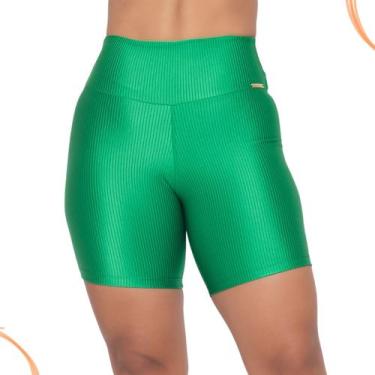 Imagem de Short Fitness Malha Canelado Trilobal Feminino Academia - CeM Fitness,