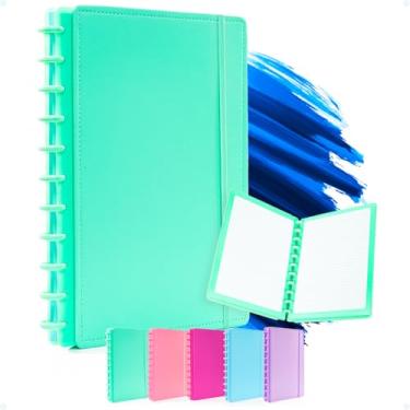Imagem de Caderno De Discos Inteligente Capa Dura A4 Grande 80 Folhas Pautados 1 Matéria 29,5x21cm Decore Fácil ! (Verde)