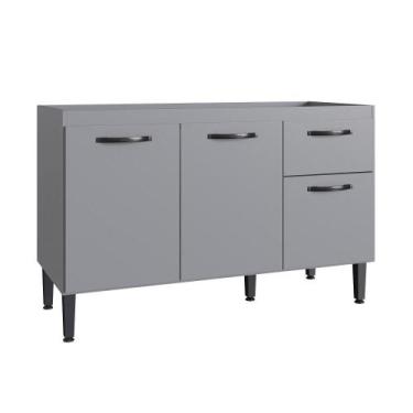 Imagem de Balcão para Pia Light 3 Portas e 1 Gaveta - Casajá - Casajá, CINZA