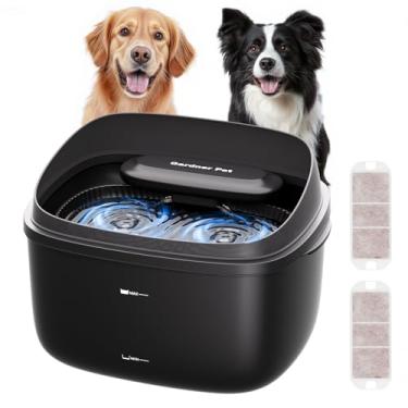 Imagem de Gardner Pet Fonte de água para cães grandes, dispensador automático de tigela de água para cães com circulação de vórtice, filtro de pedra UV e Maifan, tigela de água silenciosa para cães (sem