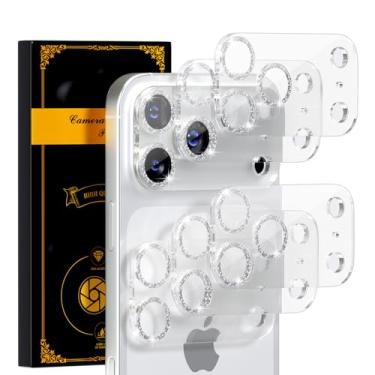 Imagem de beuxece Protetor de lente para câmera para telefone 17 Pro Max [proteção contra quedas] [fácil instalação] [fácil instalação] 9H protetor de tela de vidro temperado acessórios de 17,5 cm, prata