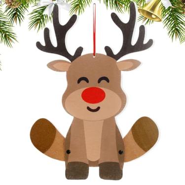 Imagem de Rrlihjgu Enfeites de Natal de Papai Noel,Enfeites de Natal de feltro, Decoração dos ornamento do partido da rena do de neve de Papai Noel, Enfeite de com charme de feltro feito à mão para