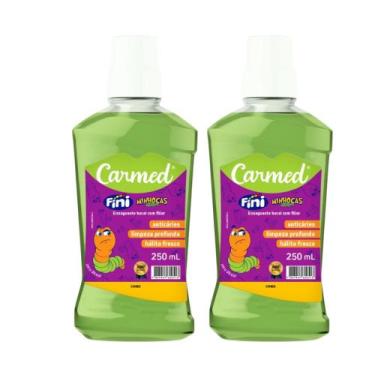 Imagem de Kit 2 Enxaguante Bucal Carmed Fini Minhocas Azedinhas com Flúor 250ml
