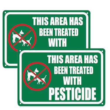 Imagem de TISOSO Placa This Area Has Been Treated with Please Keep All Pets Off The Grass Stop Dogs from Pooping Peeing On Lawn, Stay Dogs Off Lawn Sign 20 x 30 cm, 2 peças