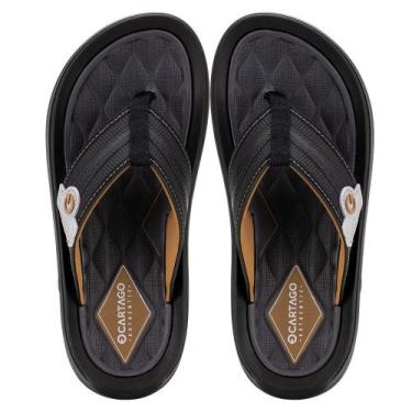 Imagem de Chinelo masculino santorini vii cartago 12403, Cinza, Preto, 41