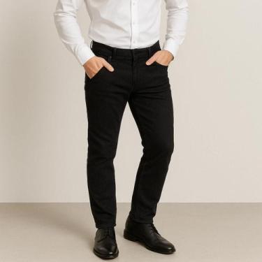 Imagem de Calça Masculina Slim Jeans Preta com Bolso Faca Conforto e Estilo - Ay