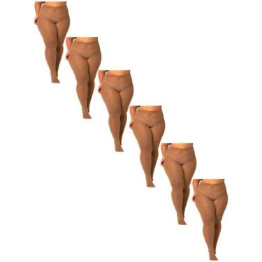 Imagem de Kit com 6 Meias Calças Fio 80 Opaca Trifil 6100 Plus Size, Bege, 3XG