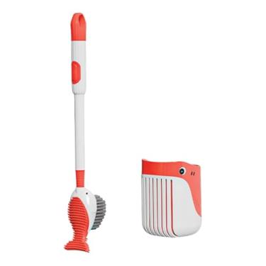 Imagem de FytStycale Escova e suporte para vaso sanitário, utensílios de limpeza para banheiro, escova compacta para limpeza de vaso sanitário para banheiros domésticos e, Vermelho