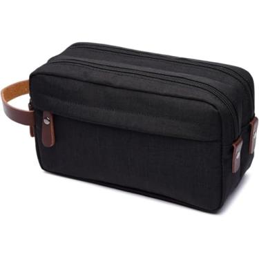 Imagem de Necessaire de Viagem Masculina Executiva Feminina Unissex, Bolsa Organizadora com Alça, Estojo Grande, Tecido Impermeável Preminum (Preto)