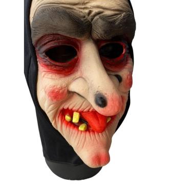 Imagem de Máscara Bruxa Com Língua Para Fora Nariguda Terror Fantasia