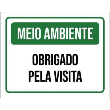 Imagem de Kit 5 Placas Meio Ambiente Obrigado Pela Visita Verde 36X46