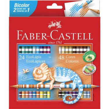 Imagem de Lápis De Cor Faber Castell Bicolor 24/48 Escolar 2 Cores - Faber-Caste