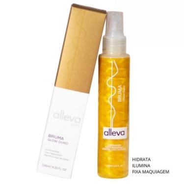 Imagem de Bruma Fixadora De Maquiagem 130Ml Alleva - Glow Ouro