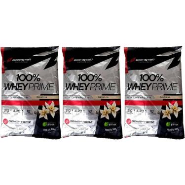 Imagem de Kit 3X 100% Whey Prime - 900g Refil Baunilha - BodyAction-Masculino