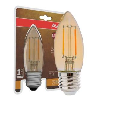Imagem de Lâmpada Led Retrô Vela E27 2W 180 Lumens Âmbar 2200K bivolt - Avant 18