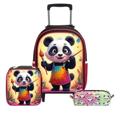 Imagem de Kit Mochila de Rodinhas Infantil com Lancheira Térmica e Estojo – Bolsa Escolar Resistente e Espaçosa para Crianças