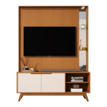 Imagem de Home Tucumã 1.4 TV Até 60 Pol. Pés de Madeira Maciça e LED - JB BECHAR