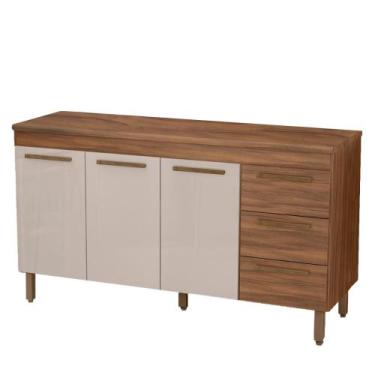 Imagem de Balcão de Cozinha Atenas com Tampo 3 Portas 3 Gavetas 158 cm - DACHERI