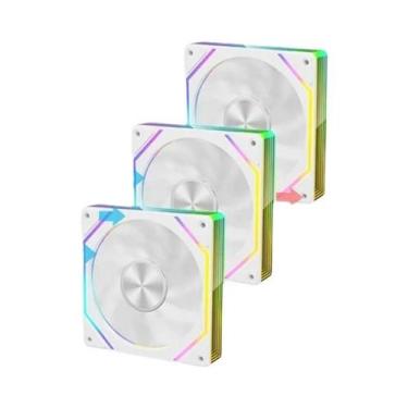 Imagem de Ventoinha De Resfriamento Para Gabinete De Computador 12CM ARGB Ice Wh