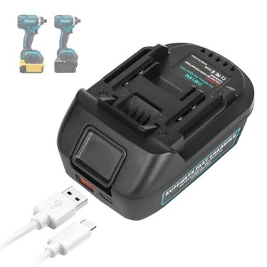 Imagem de ZLWAWAOL Adaptador de bateria DM18M com soquete de carregamento USB e tipo C compatível com baterias Dewalt 20V e Milwaukee 18V, converte em baterias Makita 18V (não feito em Milwaukee, Dewalt ou