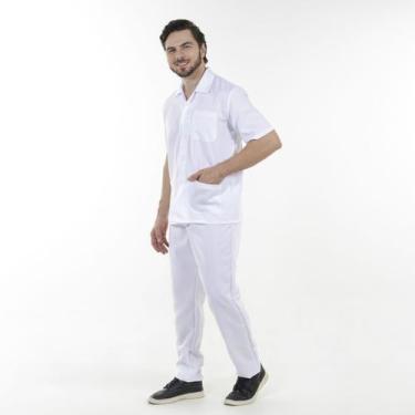 Imagem de Conjunto Masculino em Tecido Oxford para Serviços Gerais Jaleco Aberto