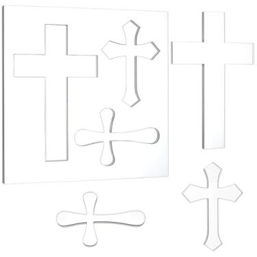 Imagem de PH PandaHall Modelo de roteador de cruz acrílica, modelo transparente, 8 mm, espesso, madeira, modelos, decorativos, transparentes, embutidos, para marceneiros e fabricantes, artesanato faça você