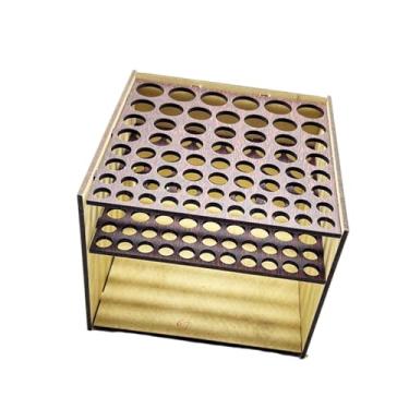 Imagem de Colaxi Suporte de mesa para pincéis de pintura, organizador de lápis, decoração para escritório e casa, porta-pincéis de maquiagem, suporte de madeira com 67, Mdf